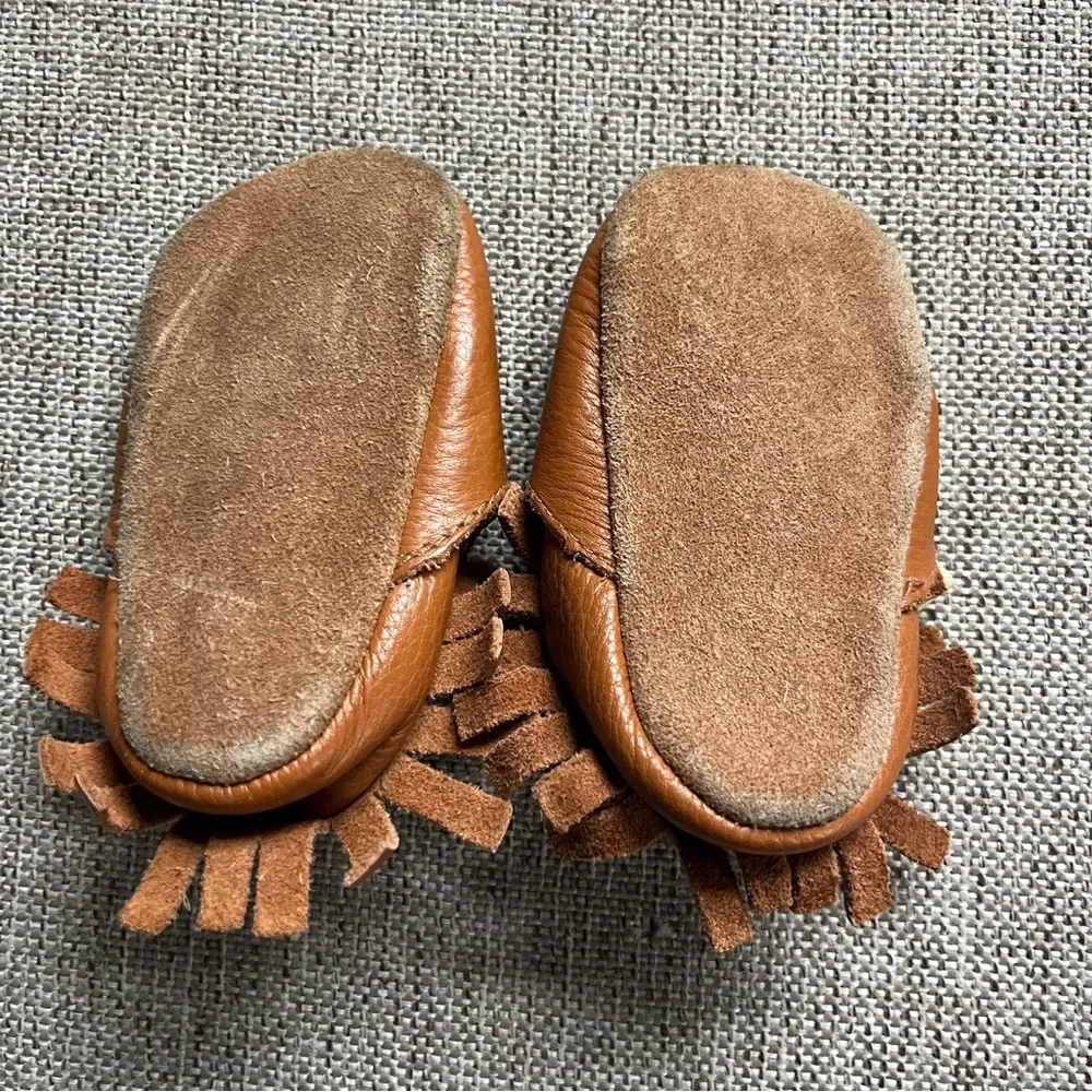 Brown Leather Kids Moccasins